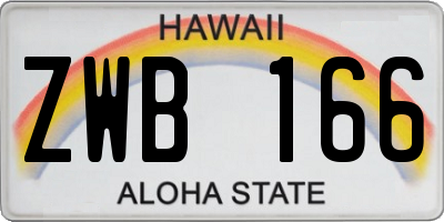 HI license plate ZWB166