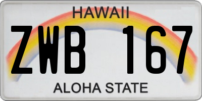 HI license plate ZWB167