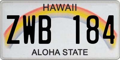 HI license plate ZWB184