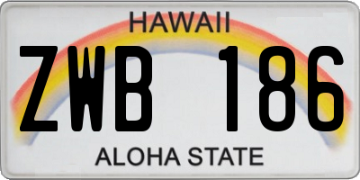 HI license plate ZWB186