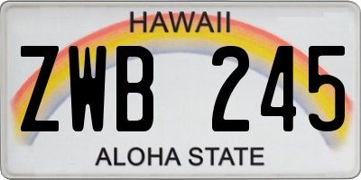 HI license plate ZWB245