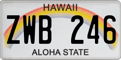 HI license plate ZWB246