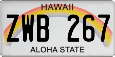 HI license plate ZWB267