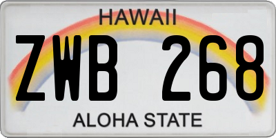 HI license plate ZWB268