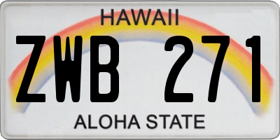 HI license plate ZWB271