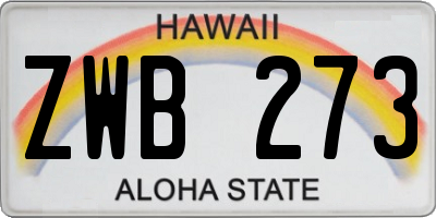 HI license plate ZWB273