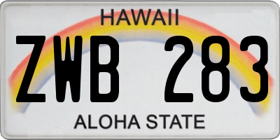 HI license plate ZWB283