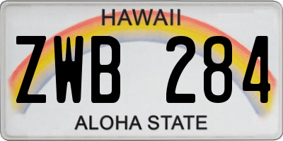 HI license plate ZWB284