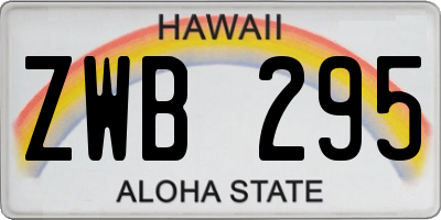 HI license plate ZWB295