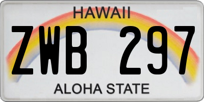 HI license plate ZWB297