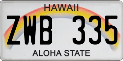 HI license plate ZWB335