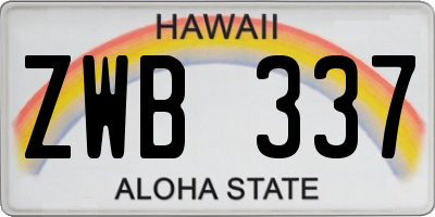 HI license plate ZWB337