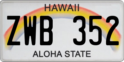 HI license plate ZWB352