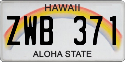HI license plate ZWB371