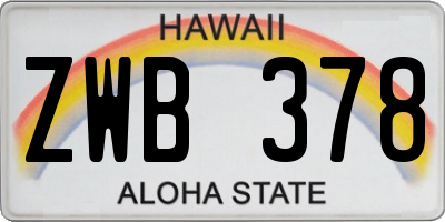 HI license plate ZWB378