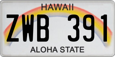 HI license plate ZWB391