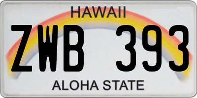 HI license plate ZWB393
