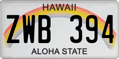 HI license plate ZWB394