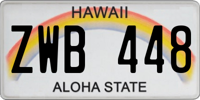 HI license plate ZWB448