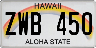 HI license plate ZWB450