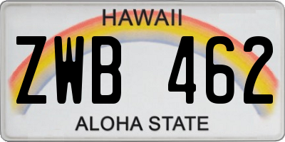 HI license plate ZWB462