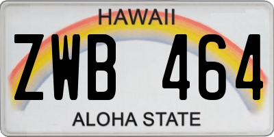 HI license plate ZWB464