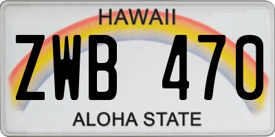 HI license plate ZWB470