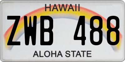 HI license plate ZWB488