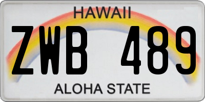 HI license plate ZWB489