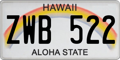 HI license plate ZWB522