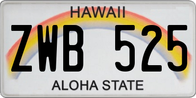 HI license plate ZWB525