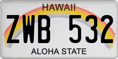 HI license plate ZWB532