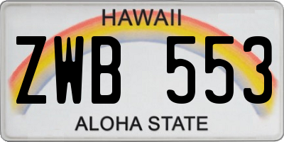 HI license plate ZWB553