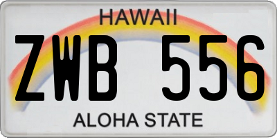 HI license plate ZWB556