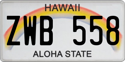 HI license plate ZWB558