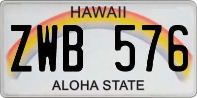 HI license plate ZWB576