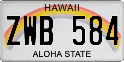 HI license plate ZWB584