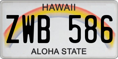 HI license plate ZWB586