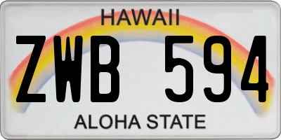 HI license plate ZWB594