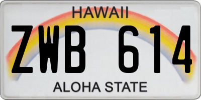 HI license plate ZWB614