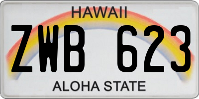HI license plate ZWB623