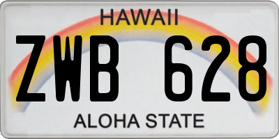 HI license plate ZWB628