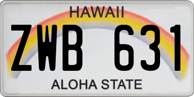 HI license plate ZWB631