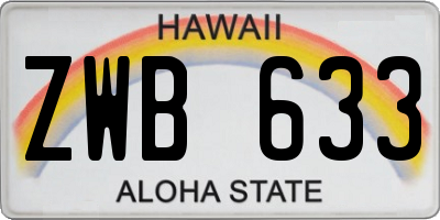 HI license plate ZWB633