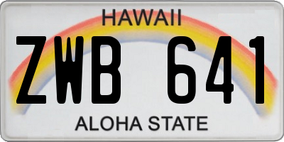 HI license plate ZWB641