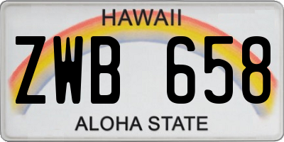 HI license plate ZWB658