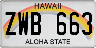 HI license plate ZWB663