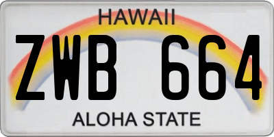 HI license plate ZWB664
