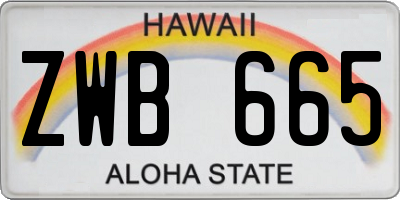 HI license plate ZWB665
