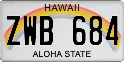 HI license plate ZWB684